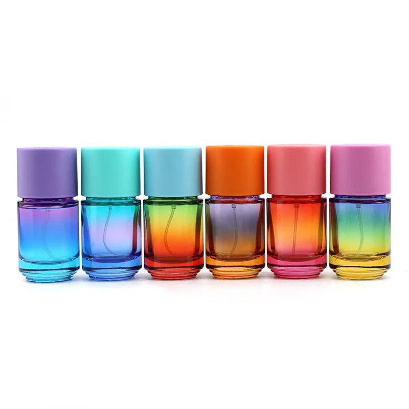 Perfume Spray Bottles 30 ml Colorful Glass Fine Mist Refillable Spray Empty Bottles Perfume Atomizer Small Sample Containers