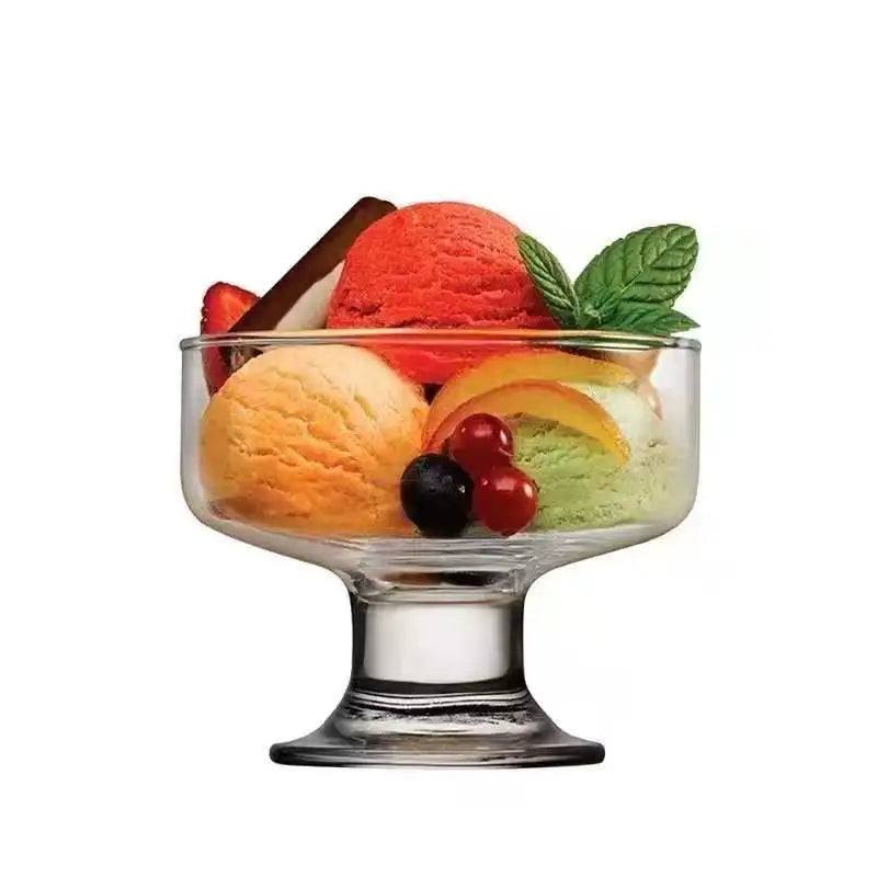 Wholesale High-Foot Thick-Soled Bar Bartending Bowl Ice Cream Glass Juice Cup with Salad Bowl Features