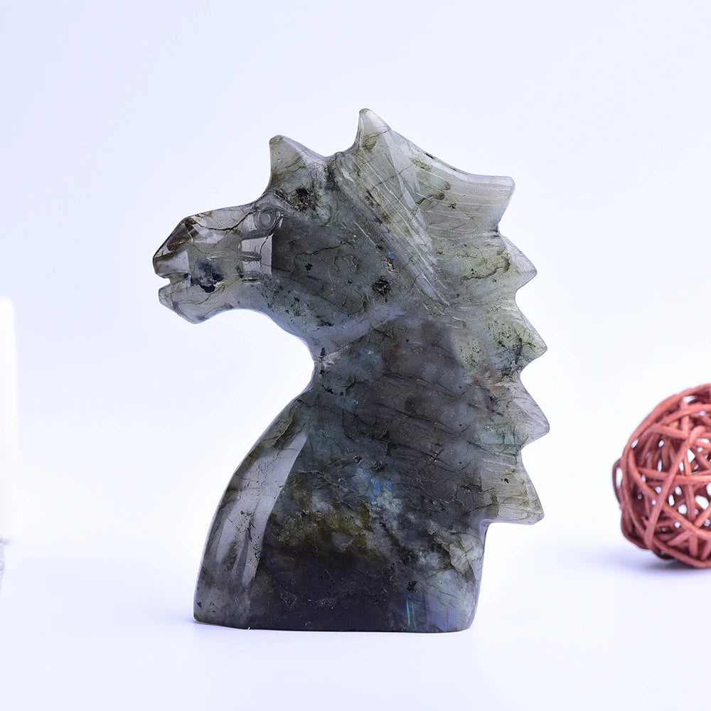 Natural Labradorite Unicorn Handmade Carving Figurine for Home Decoration Healing Crystal Unicorn