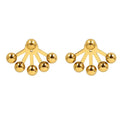Simple Stainless Steel 18K Gold Scalloped Ball Stud Earrings Titanium Steel PVD Personalized Geometric Fan Shaped Ball Earring