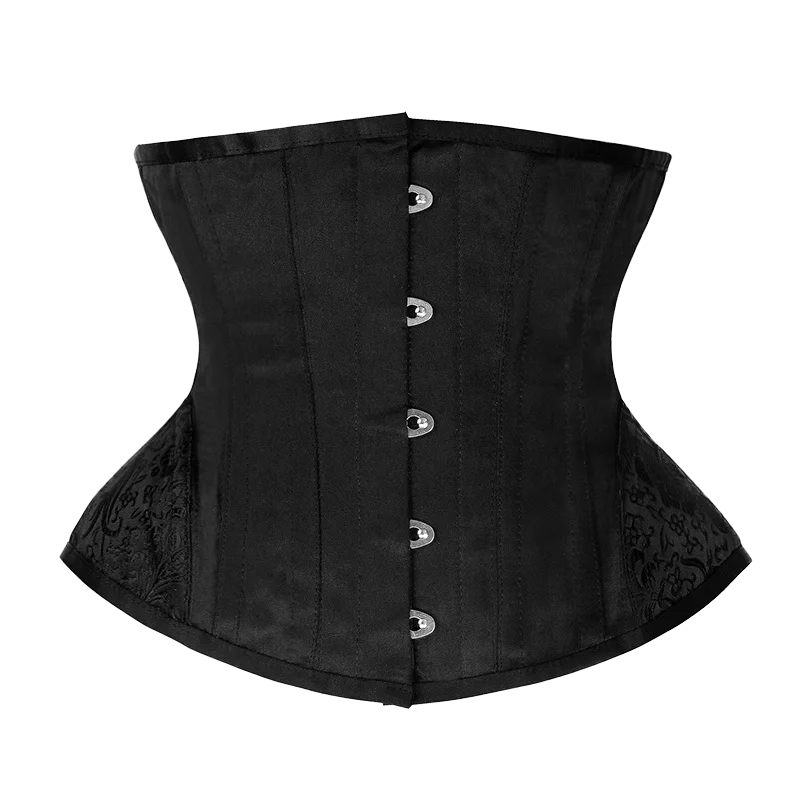 16 Steel Bone Black Corselet Underbust Femme 27cm Fashion Women Bustier Corset Waist Trainer Belt Outfit Wear Out XXS-6XL