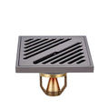 Modern Single Use Magnetic Levitation Water Strainer Gun 4 Inch Gray Brass Anti-Odor Anti-Reverse Square Rectangle Kitchen