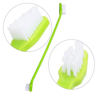 Hot Pet Long Handle Double Head Toothbrush Cleaning Teeth Health Dog Cat Toothbrush Wholesale
