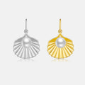 FUAMAY 925 Sterling Silver DIY Jewelry Necklace Charm Pendant 18K Gold Plated Shell Shape Pendant With Pearl