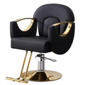 Beauty Hair Luxury Client Leather Manicure Black and Gold Customer Nail Tables and Chairs Sets Spa Tech for Customers Stylist