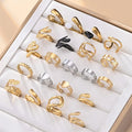 Chic Stainless Steel 18K Drop Oil Simple Open Ring Luxury Minimalist Adjustable Size Rings