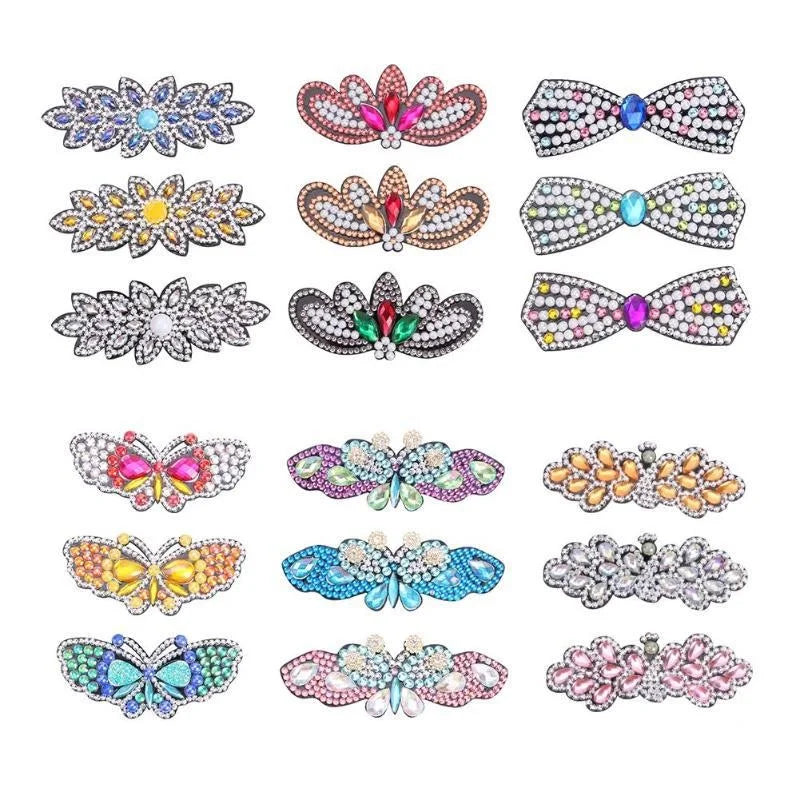 DIY Diamond Painting 5D Special Shaped Bright Diamond Painted Hairpin Paint by Diamond Hair Ornament for Gifts