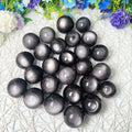 Small Natural Silver Sheen Obsidian Sphere Polished Black Obsidian Gemstone Sphere Obsidian Crystal Ball Root Chakra Healing