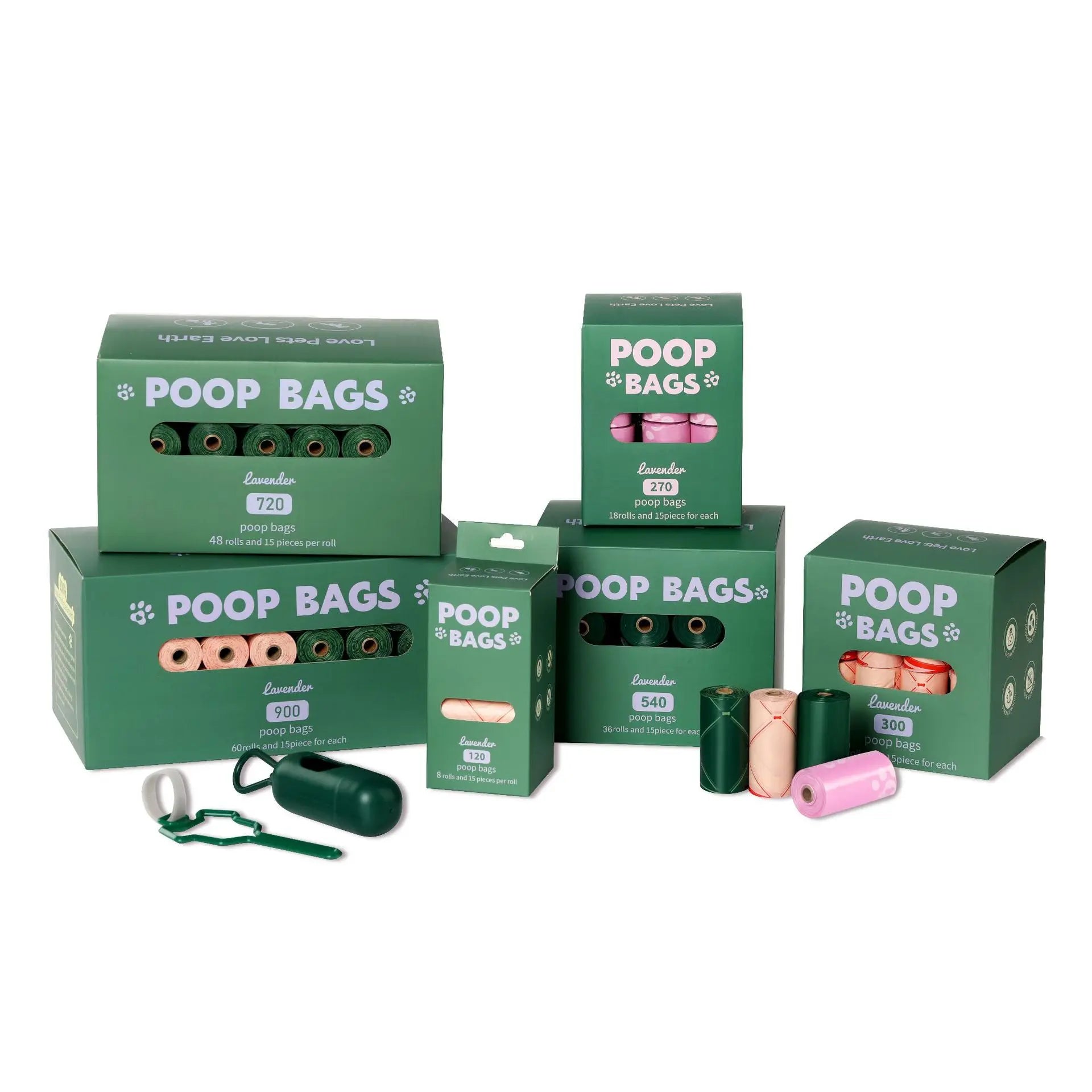 Hot Sale Eco-Friendly Portable Dog Poop Bags Portable Pet Poop Bag New Degradable Waste Bags for Pets