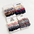 Low MOQ Wholesale Custom Elastic Silk Satin Scrunchies Set Pack Velvet Hair Decoration Hair Bands for Girls Kids Women