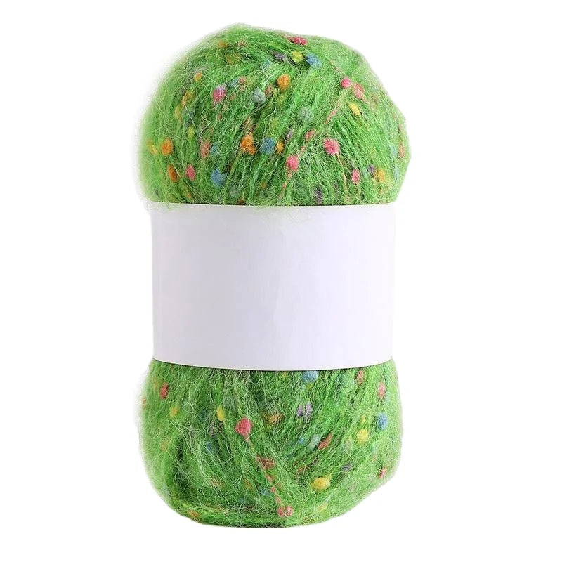 High Quality 40% Polyester 60% Acrylic Blended Yarn Fancy Napped Mohair Color Knots Dot Fleck Rainbow Yarn for Knitting 50g Ball