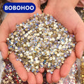 BOBOHOO Best Quality 2088 Sparkling 16 Facets Gold Base Non-Hotfix Strass Glass Rhinestones for Dance Dresses and Garments