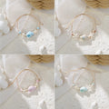 Bohemian Sweet Sea Ocean Style Braided Adjustable Seed Bead Ceramic Pink Blue Friendship Starfish Conch Bracelet for Women Girls