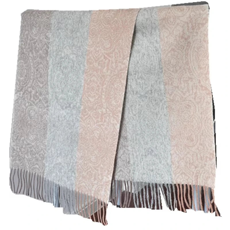 BLUE PHOENIX Arab Head Scarf Pure Wool Jacquard Paisley Stripe Winter Women Hijab Palestine Scarf Man Scarf and Hat