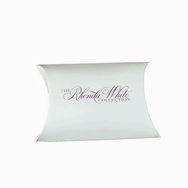 Wholesale Custom Kraft Paper Pillow Packaging Box UV Coating and Varnishing with White Logo Stamping and Vanishing Print