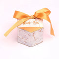 CSMD Yiwu Suppliers Matte Lamination Retail Empty Wedding Favors Souvenir Hexagon Gray Marble Candy Sweet Thank You Paper Boxes