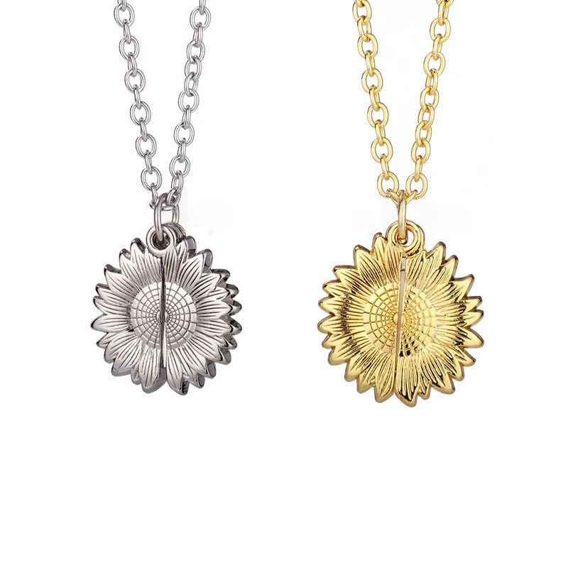 Sun Flower Locket  Sublimation Jewelry Necklace DIY Gifts Sublimation Necklace Blanks
