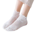 Wholesale Summer Ankle-Length Women's Socks Thin Solid Color Flower Lace Mesh Breathable and Transparent MOQ 3 Pairs