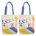 Custom logo Reusable Eco Friendly Grocery Packaging 100% Natural Cotton Canvas Tote Shopping Bag with Colorful Print