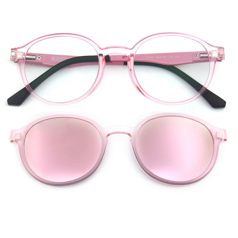 Custom Logo Tr90 TAC Polarized Sunglasses for Kids Magnetic Clip on Optical Eyewear for Children Boys and Girls