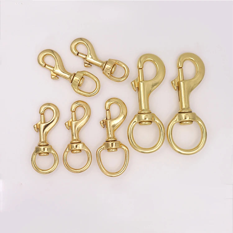 Hot Sale Solid Brass Eye Snap Hook Spring Swivel Hooks Lobster Clasp Bag Hardware Accessory Quality Bag Hanger Premium Features