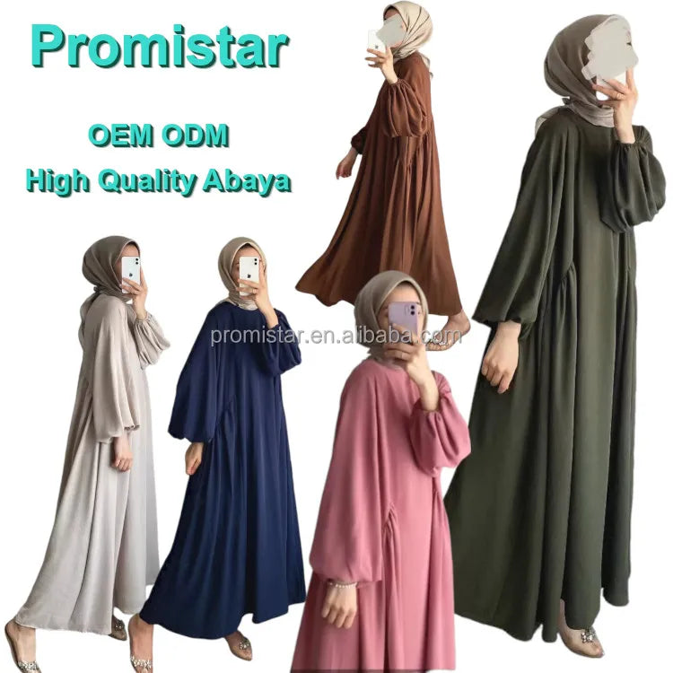 PROMISTAR 2024 Modest Women's Abaya New Elegant Fashion Islamic Dress Adults Long Hijab Made Polyester Summer