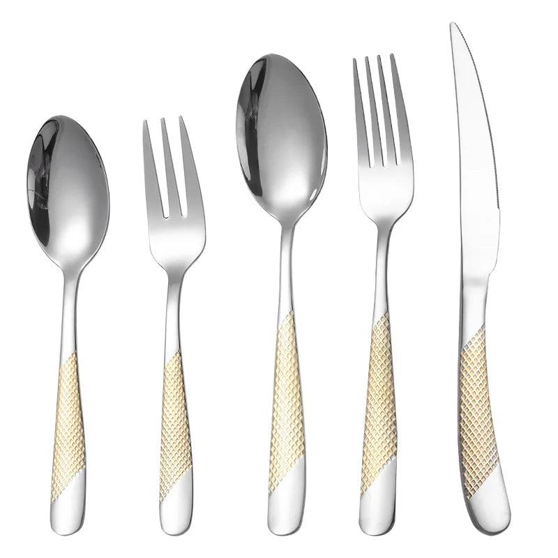 Hot Selling Mirror Cutlery Silverware Stainless Steel Cutlery Gold Flatware Set for Wedding