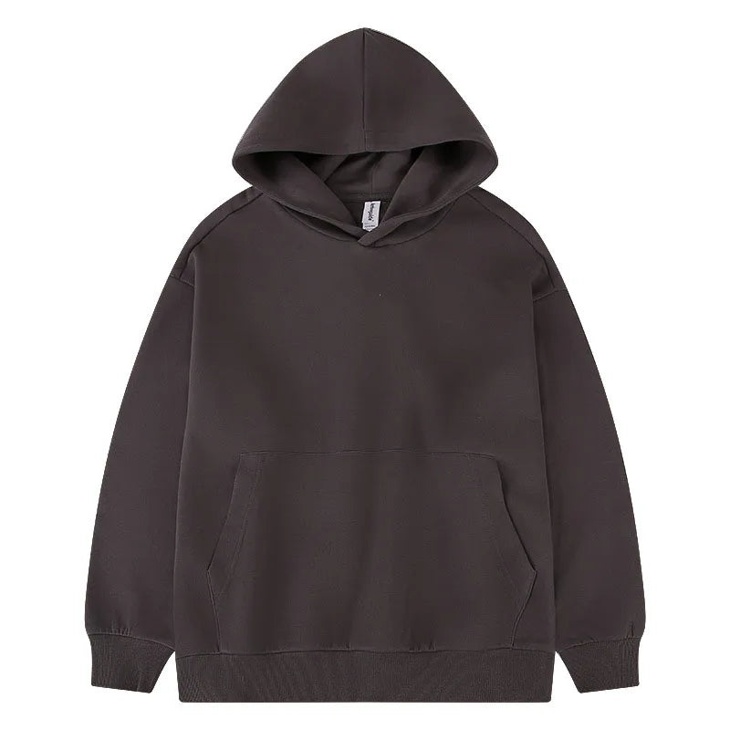320g Terry Solid Plain Dyed Breathable Eco-Friendly Autumn Hoodies Custom Embroidery Unisex Oversized No String Men's