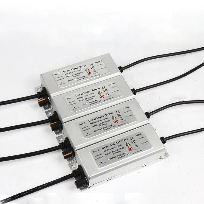 Waterproof 100W 120W 150W LED Driver Rotary Dimmer Switch Power Supply With AC Cord AC/DC Transformers AC100-265V for Grow Light