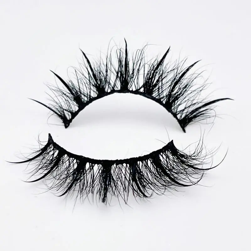 2026 Spike 5D Real Mink Eyelashes Extensions Fur Vegan Mink 25mm Soft 15mm Hand Made Black Cotton Band 18mm Luxury Lashes Box