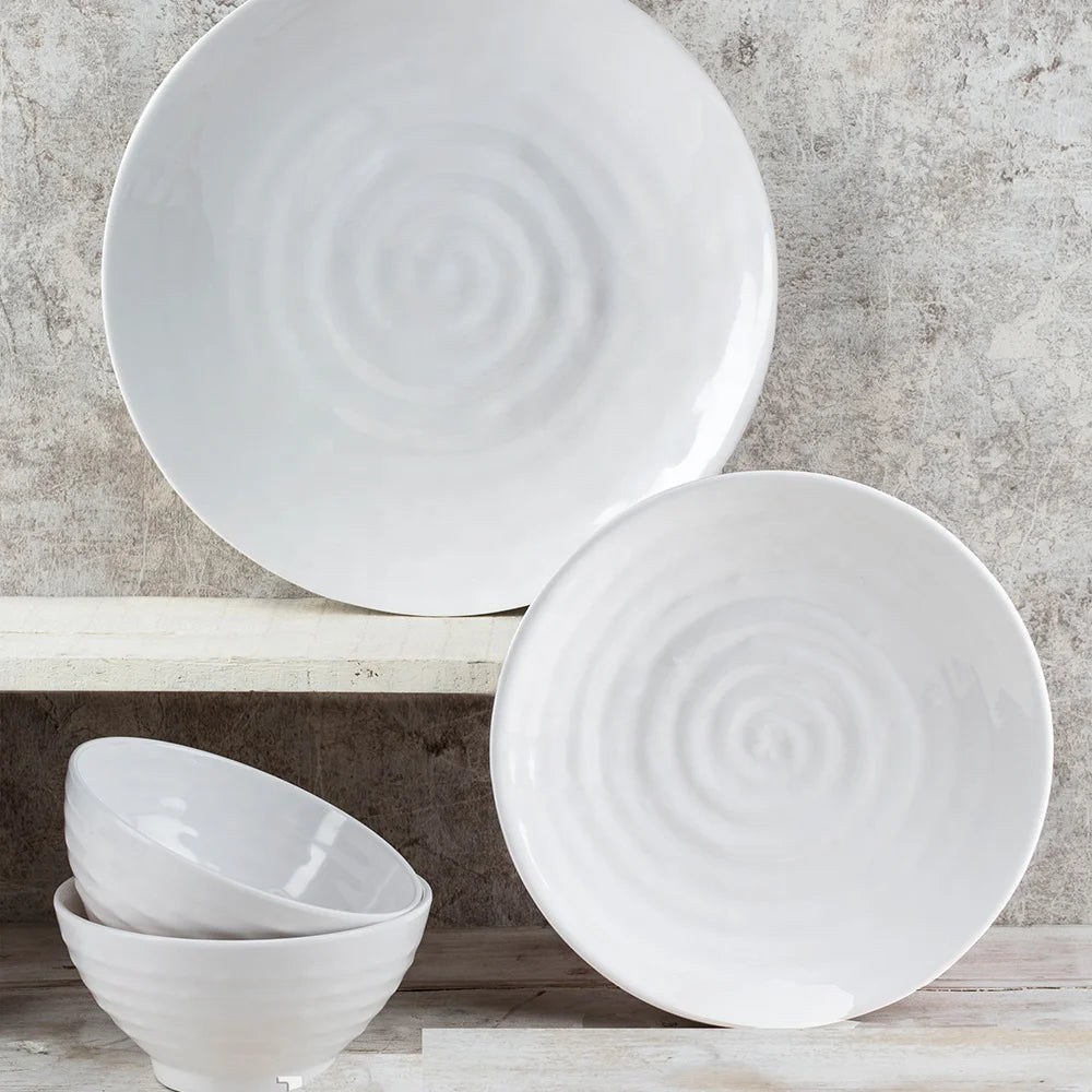 Factory-Direct  Unbreakable Restaurant Dinner Plate Timeless 10.5 Inch Large White Round Melamine Charger Plate