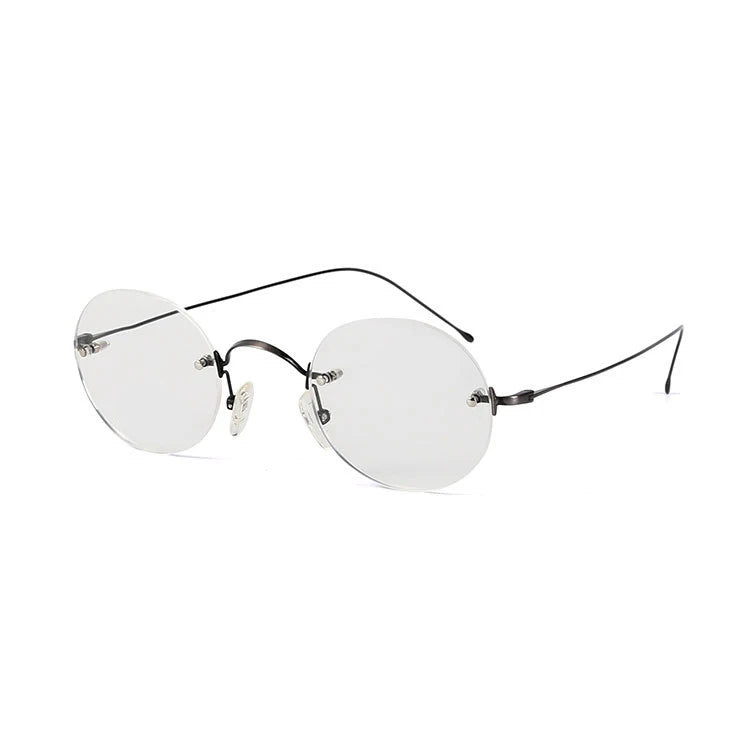 Sunray Glasses Frame Rimless Myopia Glasses Literary Retro Canada Elite Pure Titanium Anti Blue Light Glasses