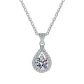 Fashion Diamond Jewelry  Moissanite Pear Shaped Drop Necklace for Women 925 Sterling Silver for Women Wedding Engagem