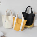 Best Selling Going Out to Work Bucket Lunch Box Bag Female Student Portable Recycled Canvas Shopping Bag