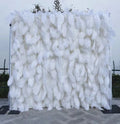 q88 3D Luxury Wedding White Feather Wall Wedding Decoration Artificial Feather Wall Romantic Decor