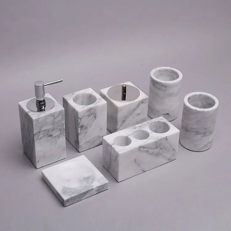 Natural Marble Kitchen Soap Dispenser Accessories Set Hotel Stainless Steel Soap Dispenser Hand Soap Dispenser