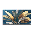 Modern Bohemian Golden Green Banana Leaves Tropical Plants Poster Wall Art Canvas Painting Wall Pictures for Living Room