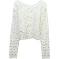 Hot Selling Ladies Handmade Crochet Sweater Hollow Buttons up Knitted Cardigan Women