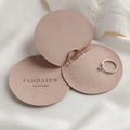 PandaSew Custom Logo Jewelry Bag Packaging Small Chic Round Envelope Flap Microfiber Jewelry Pouch