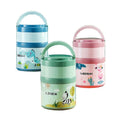 Insulated Double Plastic Food Warmer Lunch Box 1/2- Layer Stainless Steel Thermal Lunch Box Kids
