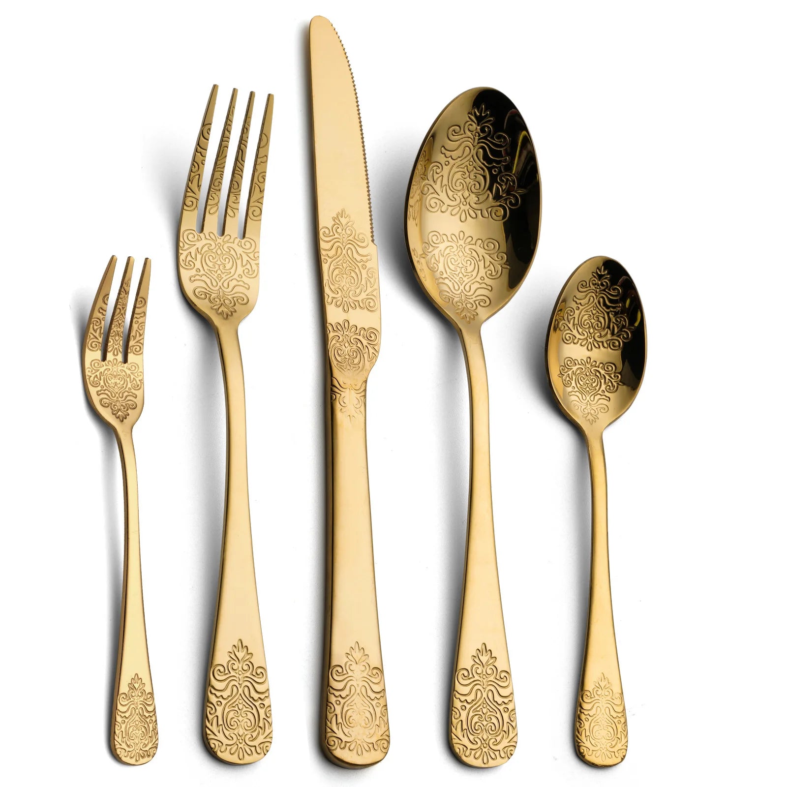 Hot Selling Stainless Steel 18/10 Luxury Gold Flatware Wedding Cutlery Set with Custom Logo
