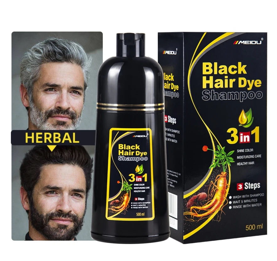 Home Hair Styling Products 3 in 1 Darkening bar Permanent Natural Gray Hair Dye Shampoo for Men