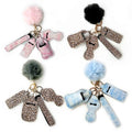 Hot Sale Fancy Diver Material Key Ring Lipstick Set Neoprene Marble Rectangular Neoprene Keychain