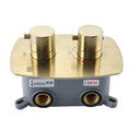 Brushed Gold Thermostatic Valve Shower Diverter Brass 2 Way Control Valve
