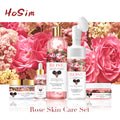 Rose Skin Care Set 6-Piece Kit Vitamin C Facial Cleanser Foam Water Toner Clay Mask Serum Cream-Anti-Aging Whitening (New)