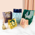 Your logo Small Mini A4 Size Premium pink Purple Die Cut Handle Luxury Bow Beauty Boutique Jewelry Paper Gift Shopping Bag