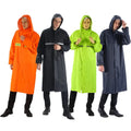 Black Oxford Rainwear Windproof Water-Resistant Reflective Mens Long Hooded Safety Rain Jacket Waterproof Emergency Raincoat