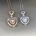Huitan Luxury Heart Shaped Design Necklaces Women Silver /Gold Plated Cubic Zirconia Wedding Fashion Jewelry Pendant Necklaces