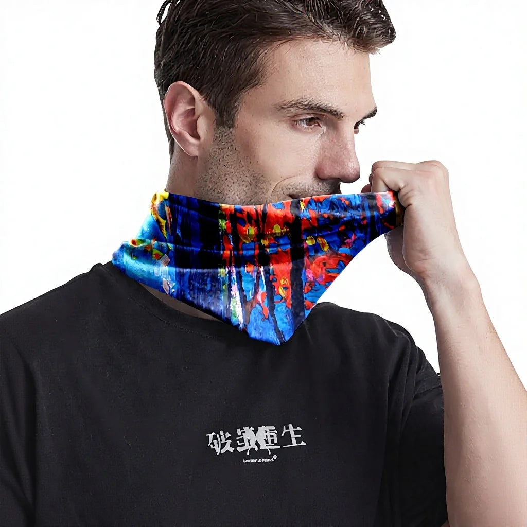Customized OEM Logo Breathable Quick Drying UPF50 Polyester Neck Tube Scarf Bandana for Outdoor Use All Seasons