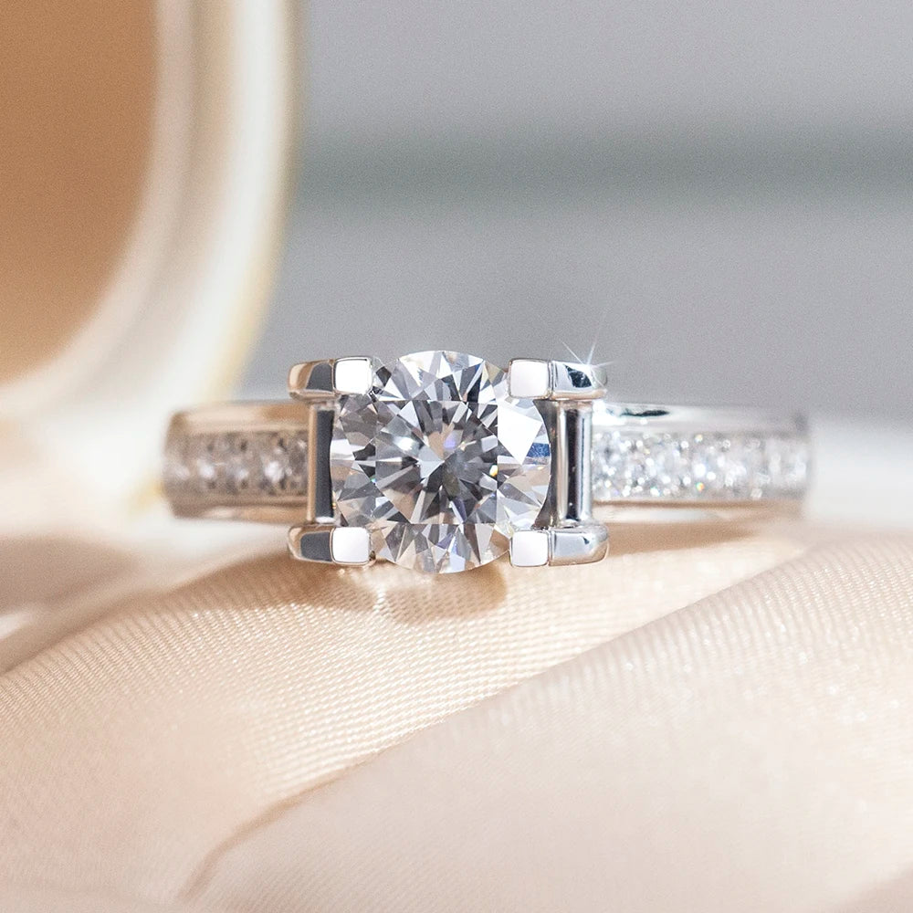 MSR-1595 14K Gold Customized  Round  Shape  1.07ct  D VVS1  Lab Diamond  Ring